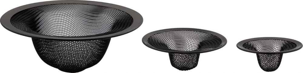 PlumbShop Mesh Strainers, Matte Black, 3-pk