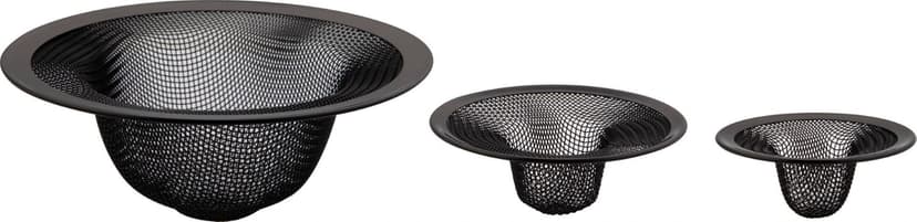 PlumbShop Mesh Strainers, Matte Black, 3-pk