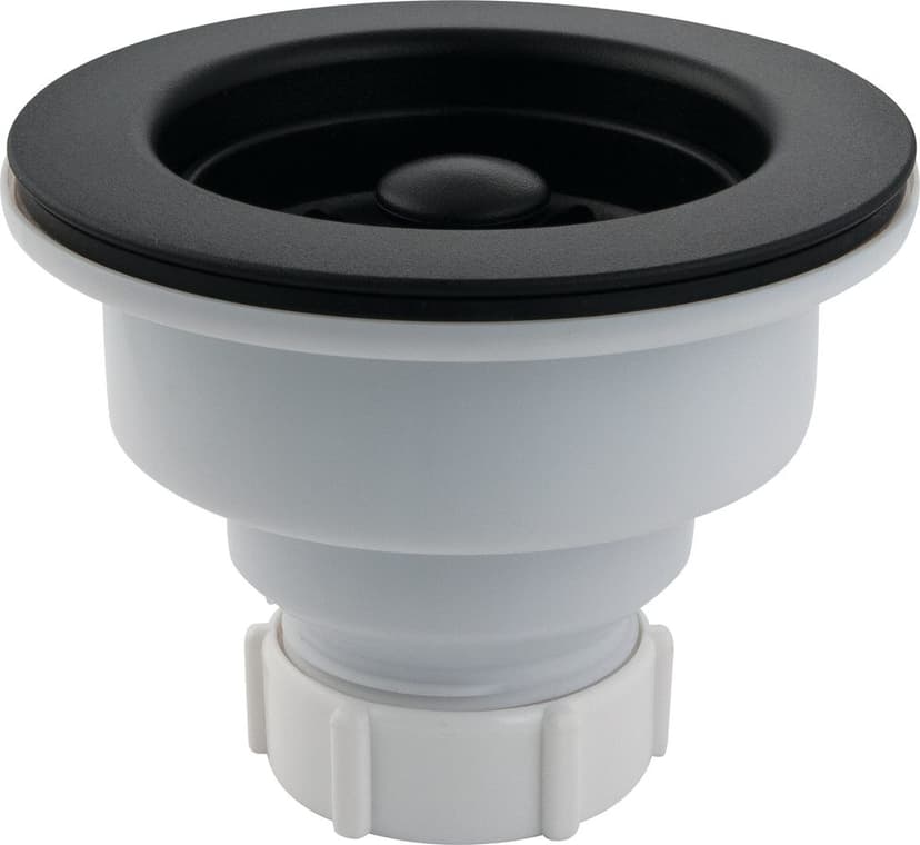 PlumbShop Basket Strainer Assy for Kitchen Sinks, Matte Black
