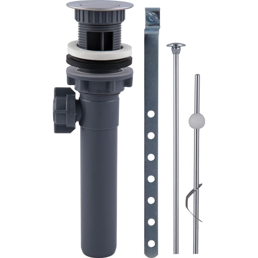 PlumbShop Mechanical PO Plug Pop-Up Strainer Assembly Set, Brushed Nickel