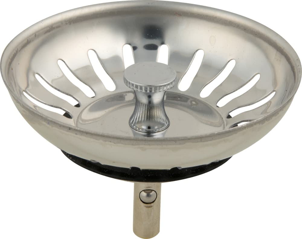 PlumbShop Kitchen Basket Strainer with Ball Bearing, Chrome Finish