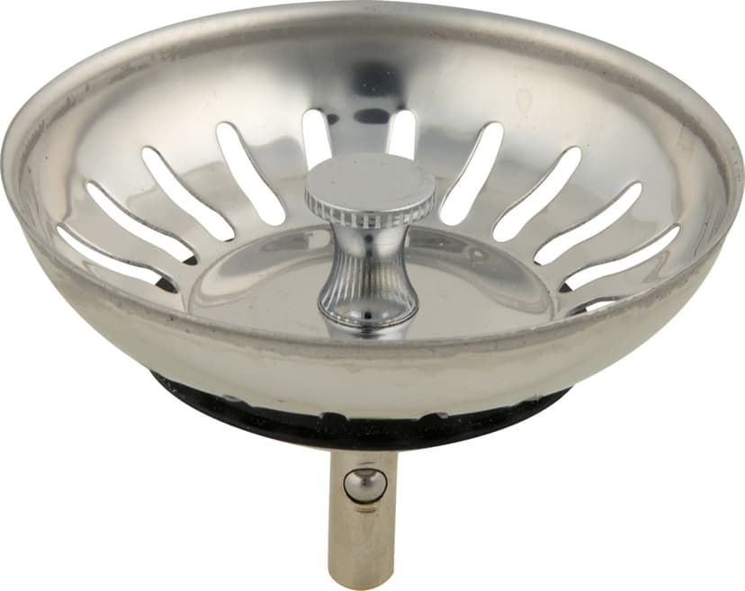 PlumbShop Kitchen Basket Strainer with Ball Bearing, Chrome Finish