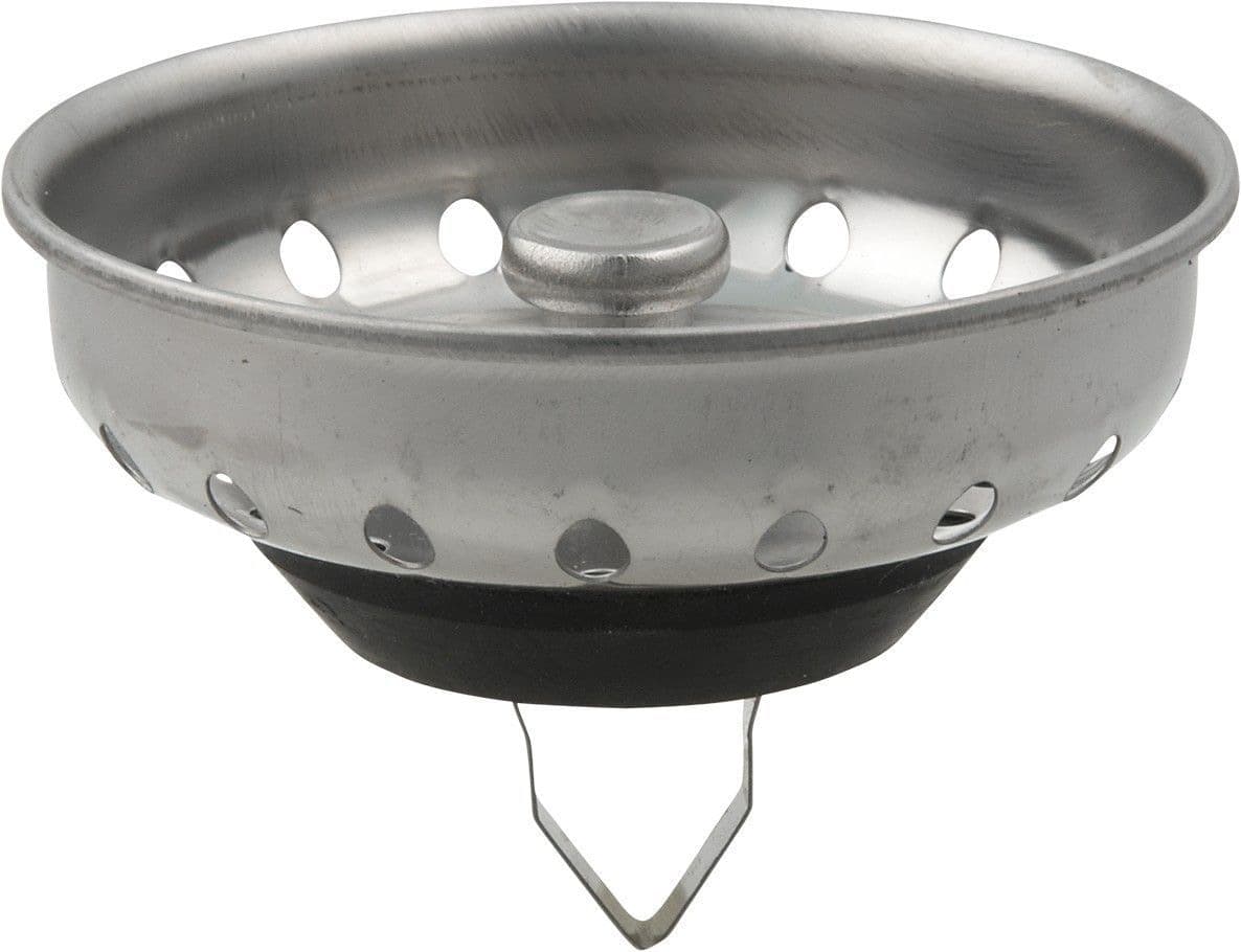 PlumbShop Stainless Steel Snap-in Kitchen Basket Strainer, Chrome Finish
