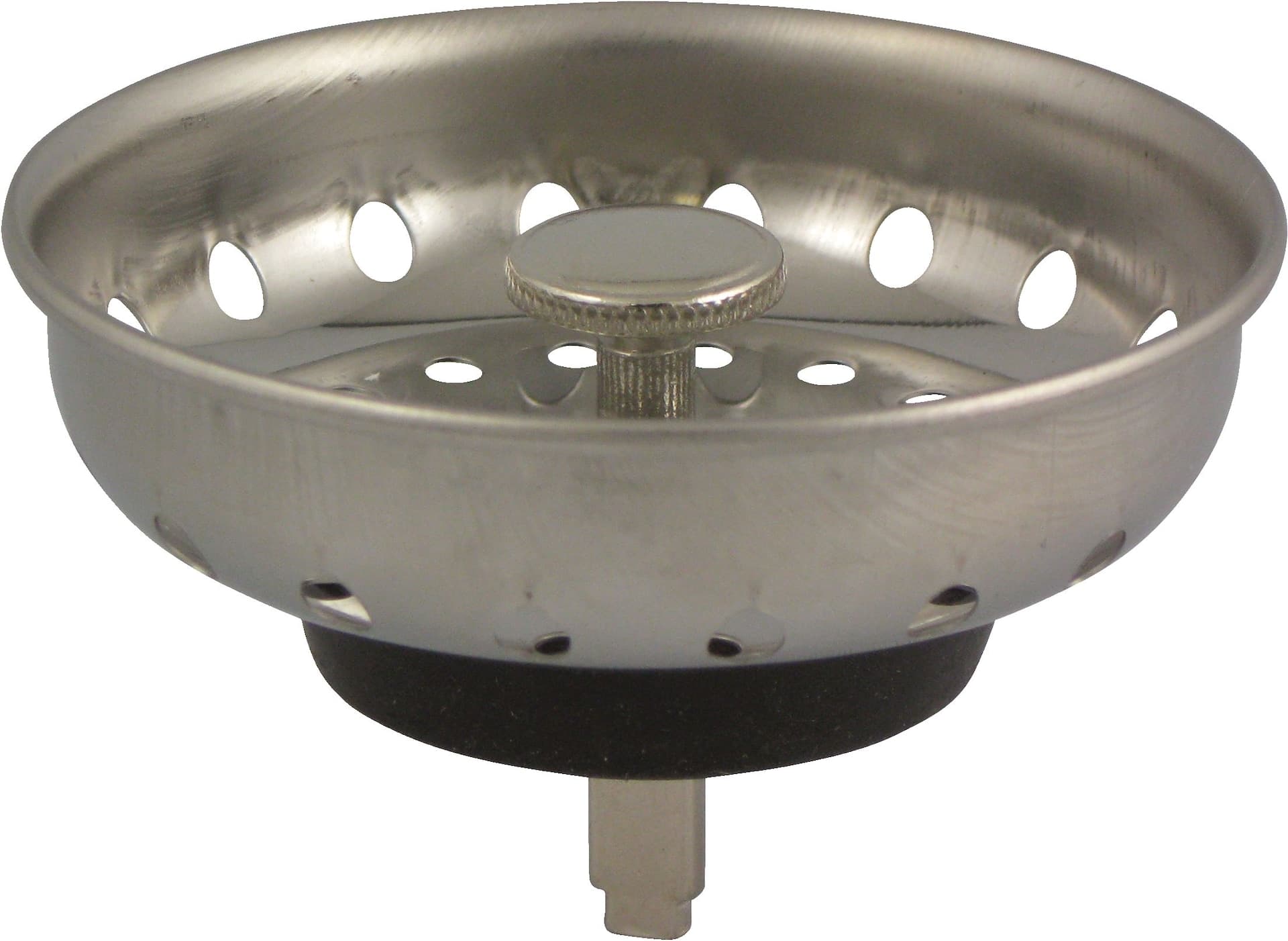 PlumbShop Stainless Steel Post Kitchen Basket Strainer, Chrome Finish