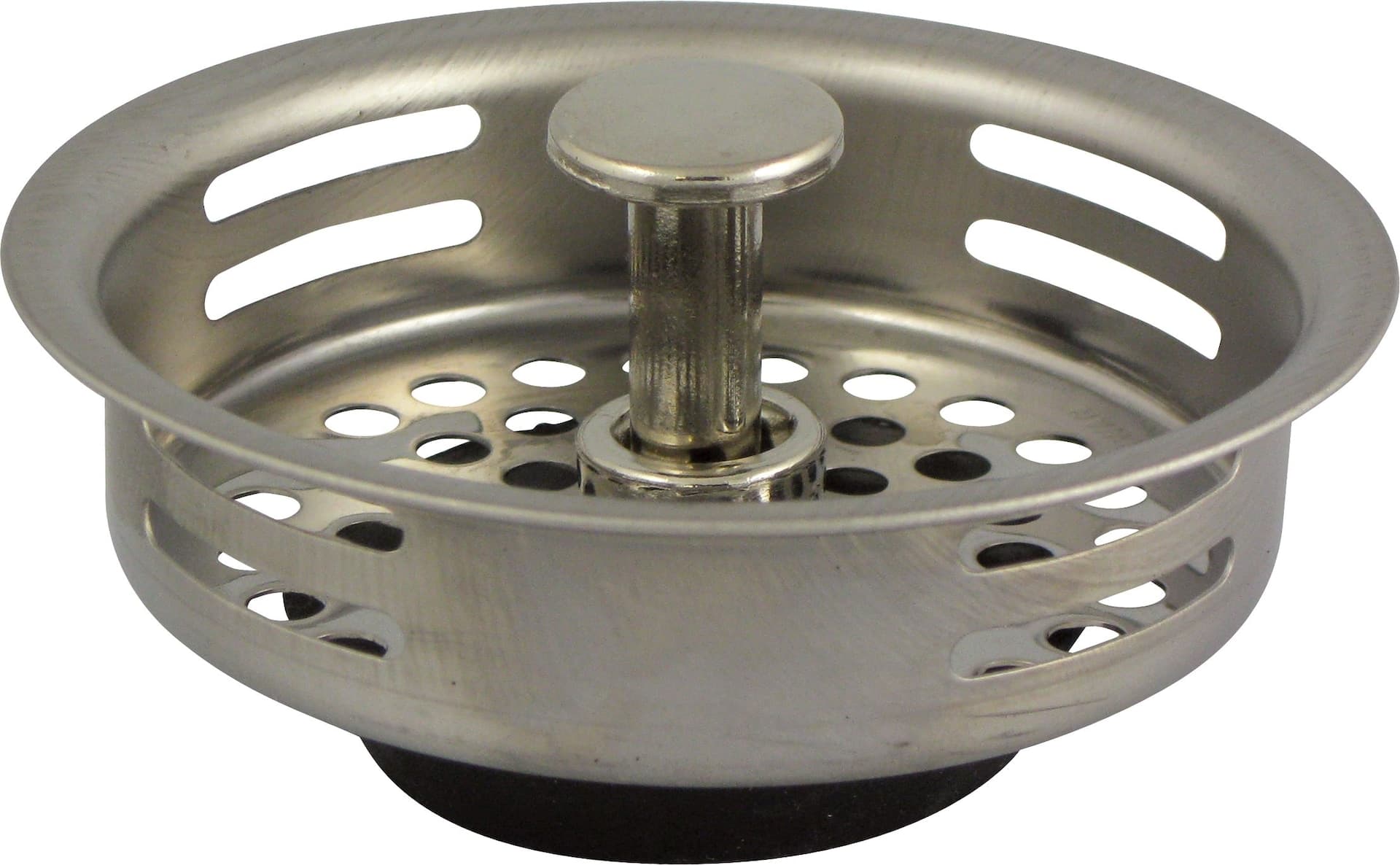 PlumbShop Stainless Steel Universal Fit Kitchen Basket Strainer, Chrome Finish