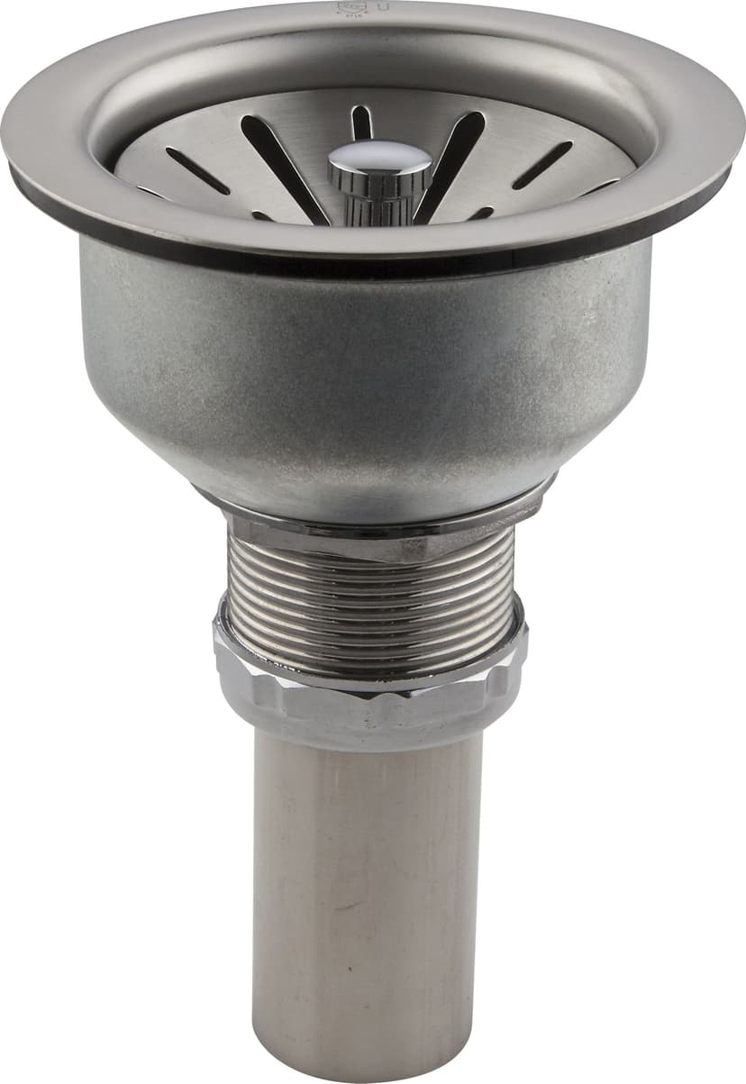 PlumbShop Premium Universal Fit Kitchen Basket Strainer with Brass Tailpiece, 4-1/2-in