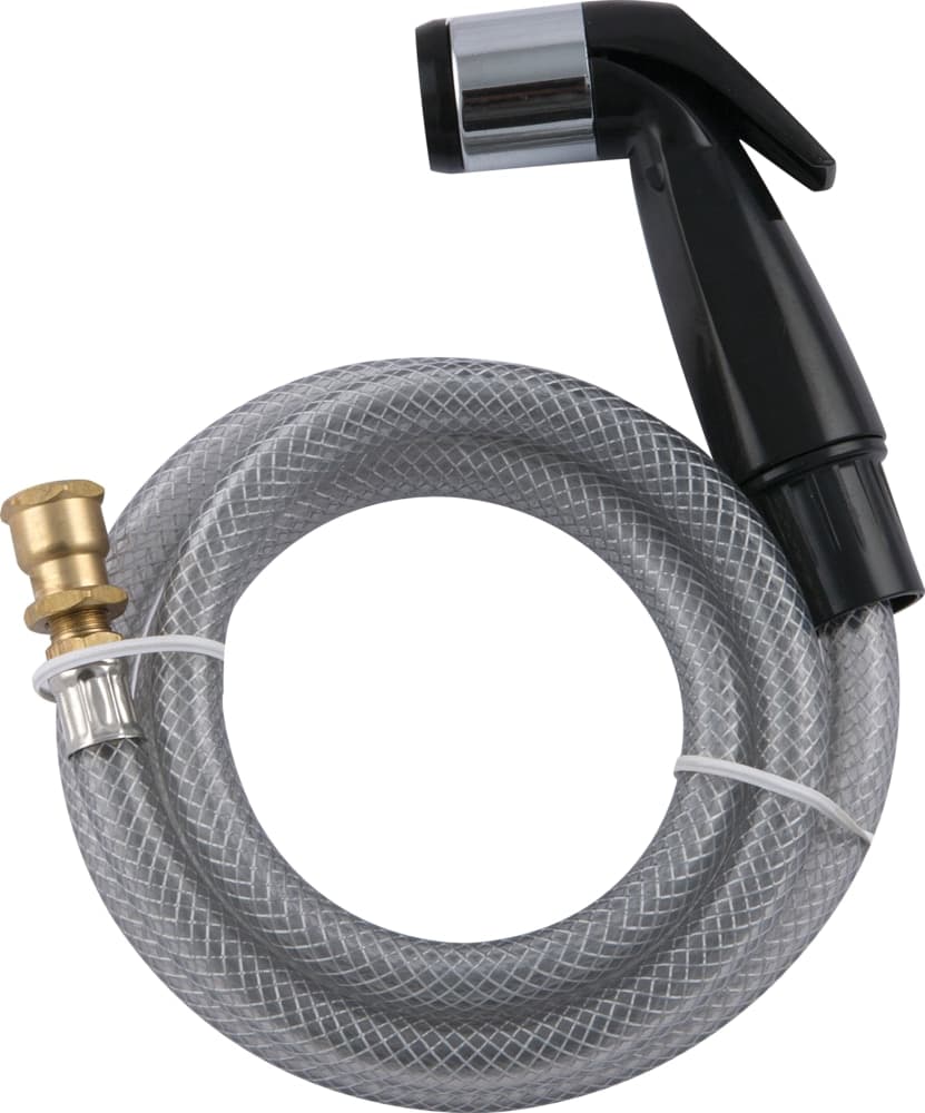 PlumbShop Handheld Kitchen Sink Sprayer with 4-ft Flexible Hose, Black