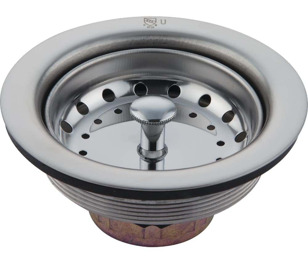 PlumbShop Stainless Steel Kitchen Basket Strainer with Assembly Kit, fits 3.5-in Drains
