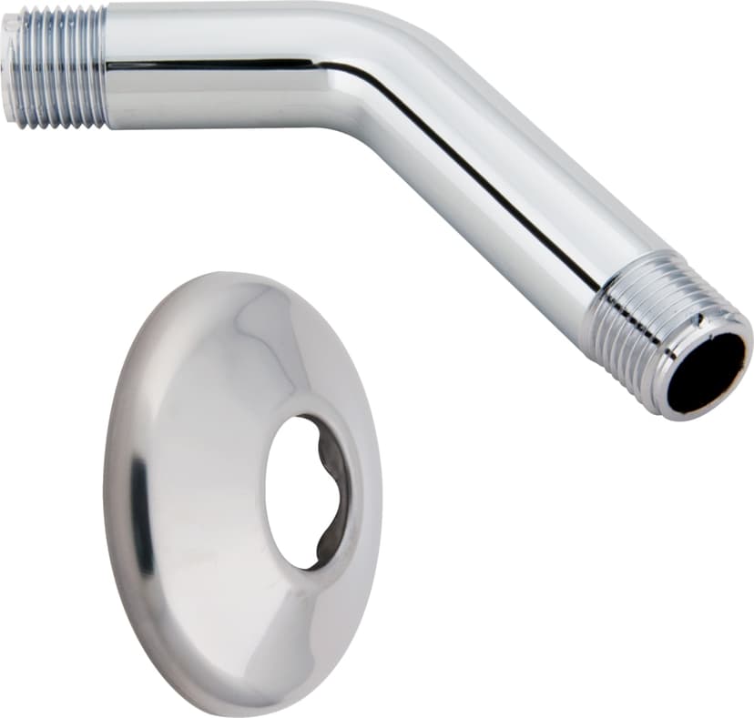 PlumbShop Shower Arm with Flange, Chrome, 1/2-in MIP x 6-in