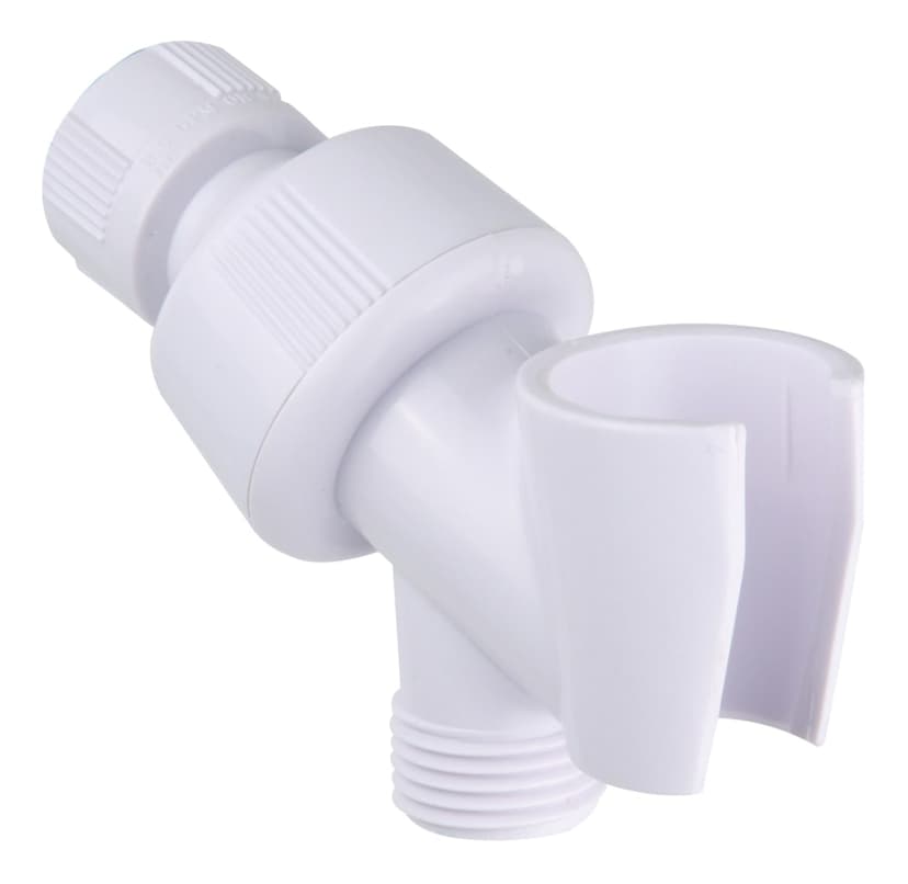 PlumbShop Shower Arm Bracket with Swivel, Universal Fit, White
