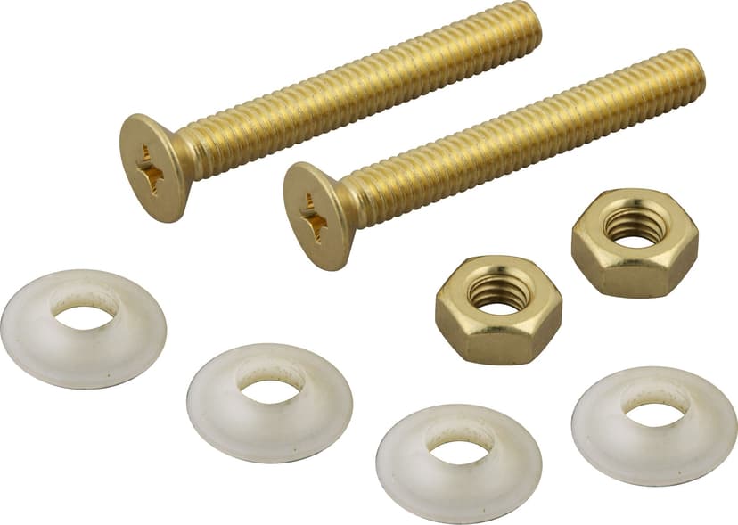 PlumbShop Toilet Seat Hinge Bolts & Nuts Set, Brass, 2-pk