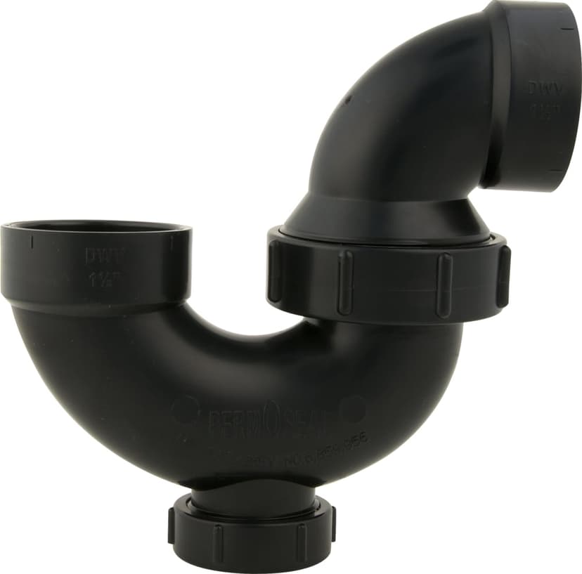 PlumbShop PermOseal Adjustable P-Trap, Black, 1-1/2-in