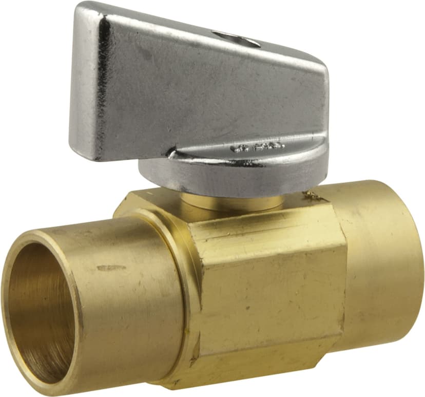 BrassCraft Rough Brass Mini Ball Female Solder Straight Valve, 1/2 x 1/2-in