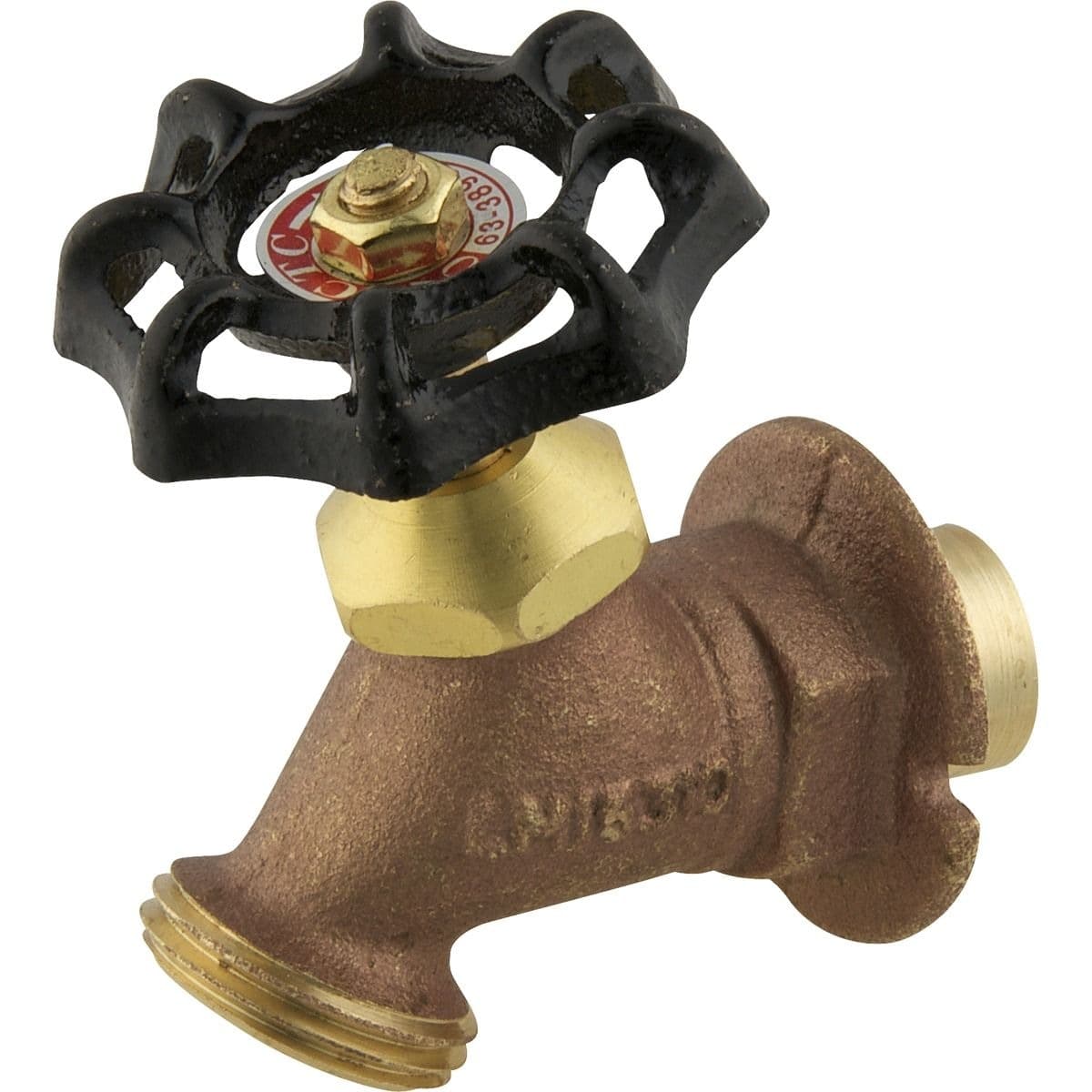 PlumbShop Rough Brass Solder Sillcock Valve for Outdoor & Indoor Use, 1/2-in