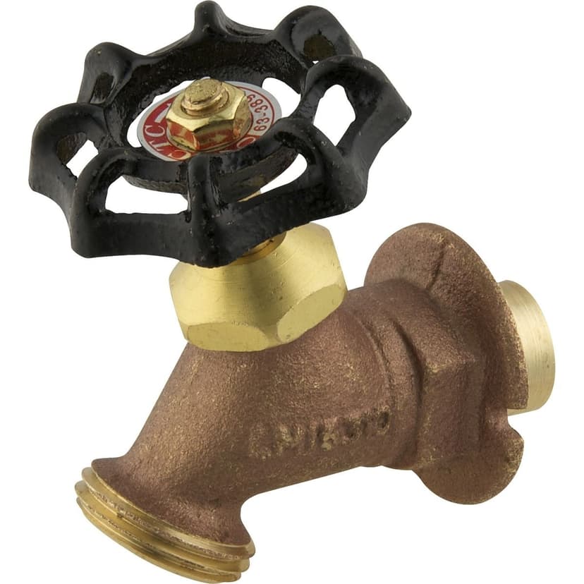 PlumbShop Rough Brass Solder Sillcock Valve for Outdoor & Indoor Use, 1/2-in