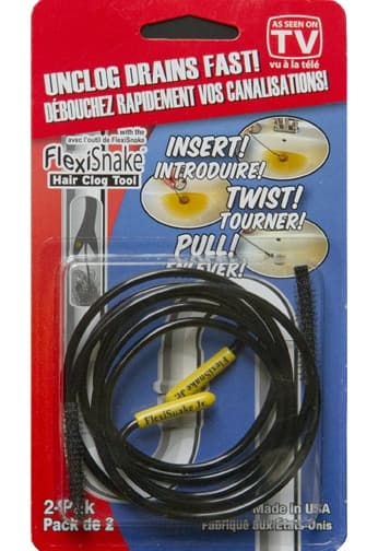 FlexiSnake Hair Clog Tool, 2-pk