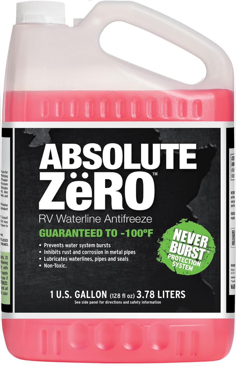 Absolute Zero Plumbing Antifreeze, Safe for Metal & Plastic Pipes, -60°C, 3.78-L