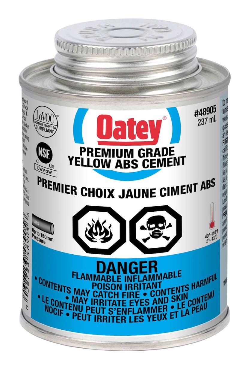 Oatey Premium Grade ABS Cement, Yellow, 237-mL