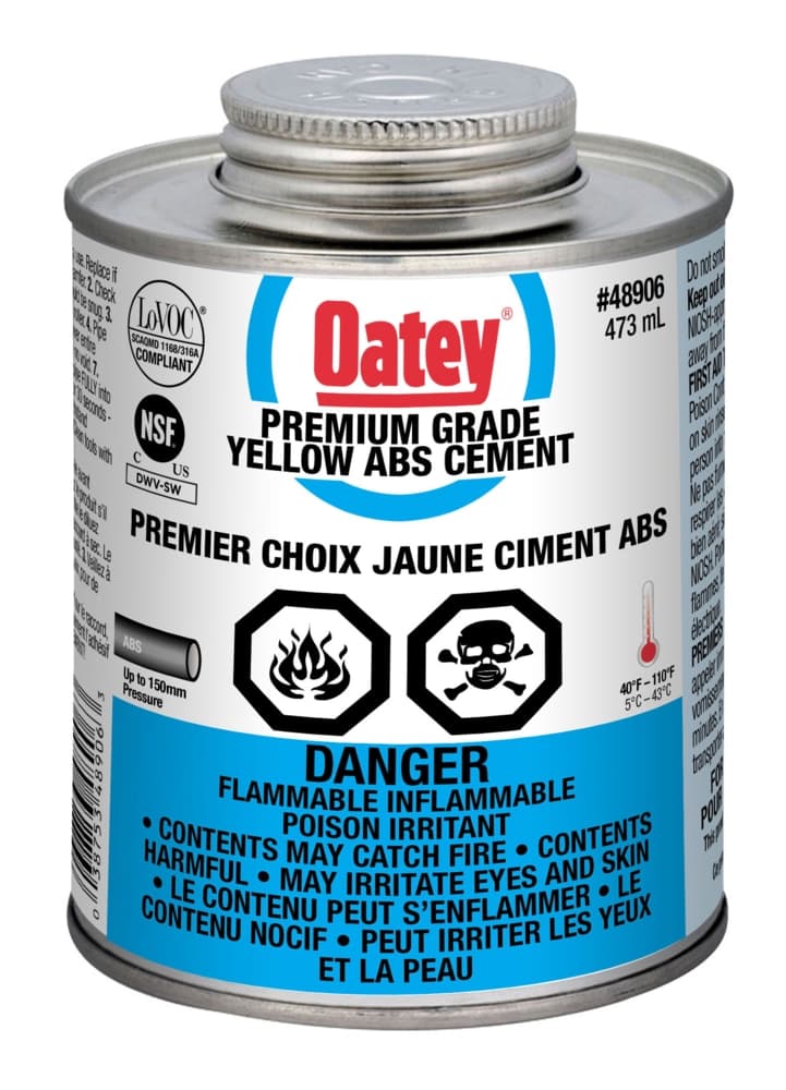 Oatey Premium Grade ABS Cement, Yellow, 473-mL