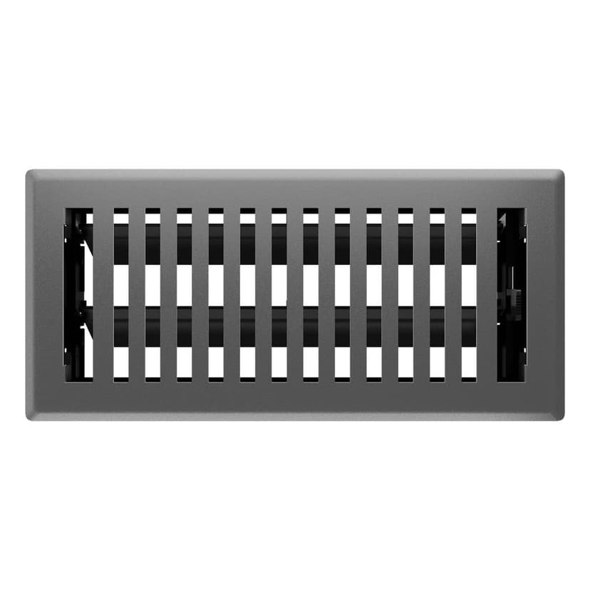 Imperial Montezuma Decorative Steel Floor Register, Adjustable, Grey Granite, 4 x 10-in