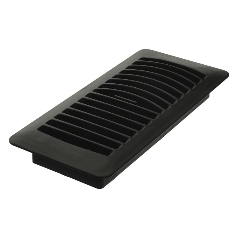 Imperial Louvered Plastic Floor Register, Adjustable, Dishwasher Safe, Black, 4 x 10-in