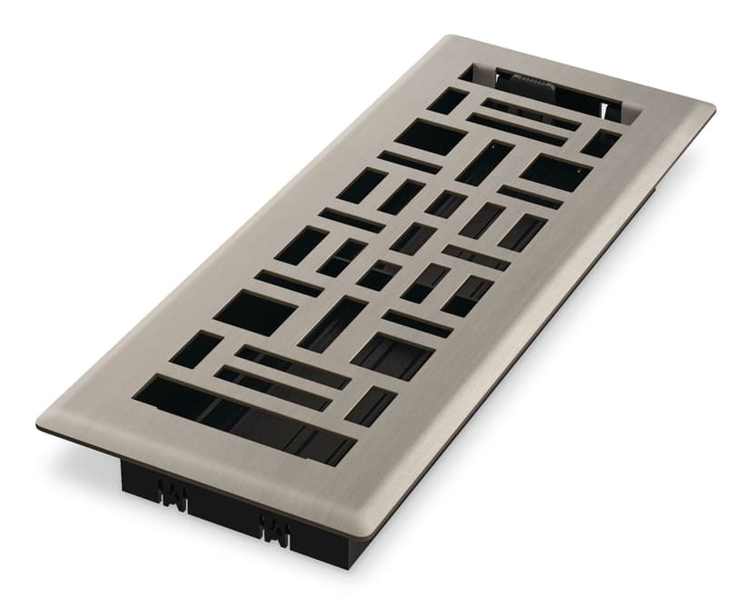 Imperial Arts & Crafts Decorative Steel Floor Register, Adjustable, Brushed Nickel, 3 x 10-in, 3-pk