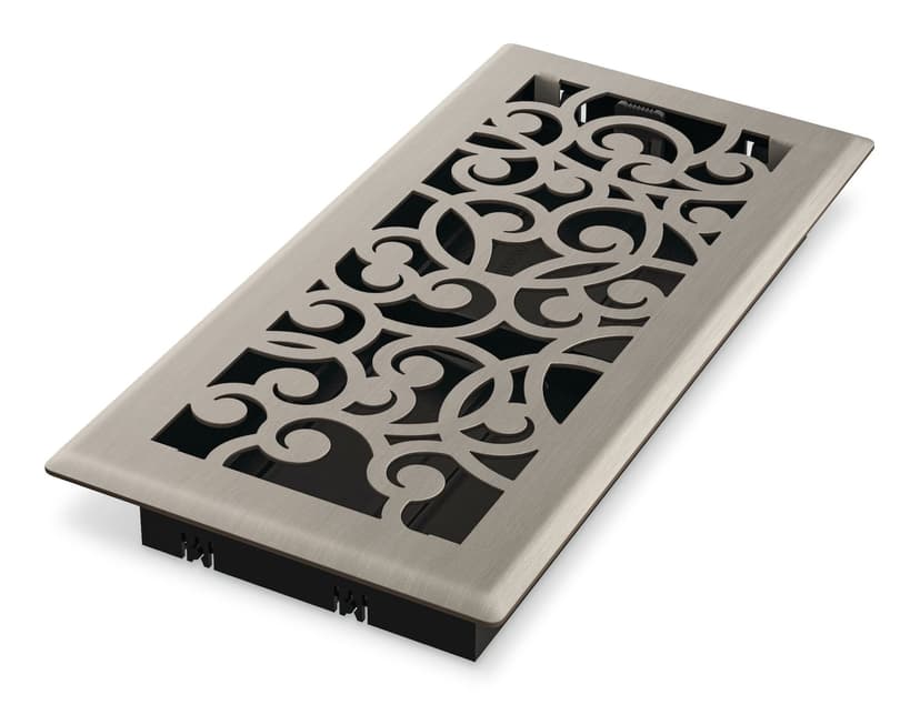 Imperial Wonderland Decorative Steel Floor Registers, Adjustable, Brushed Nickel, 4 x 10-in, 3-pk