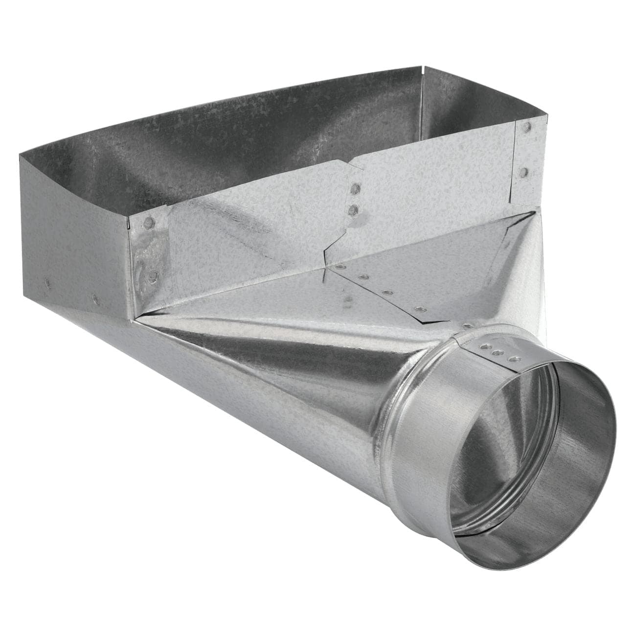 Imperial Angle Boot, Right-Angle Transition From Round Pipe, Galvanized Steel, 4 x 10-in, 4-in Diameter, 90-Degree