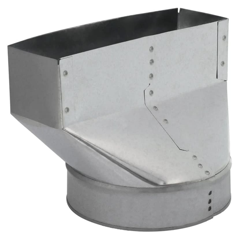 Imperial Universal Boot For In-Line Transition From Round Pipe, Galvanized Steel, 4 x 10-in, 5-in Diameter