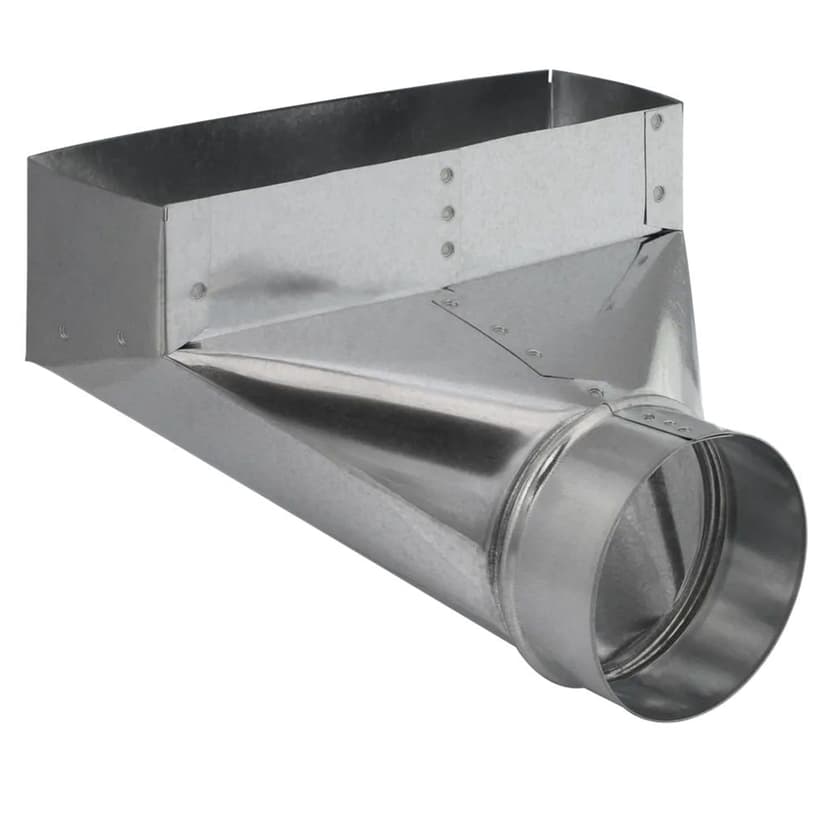 Imperial Angle Boot, Right-Angle Transition From Round Pipe, Galvanized Steel, 90-Degree, 3 x 10-in, 5-in Diameter