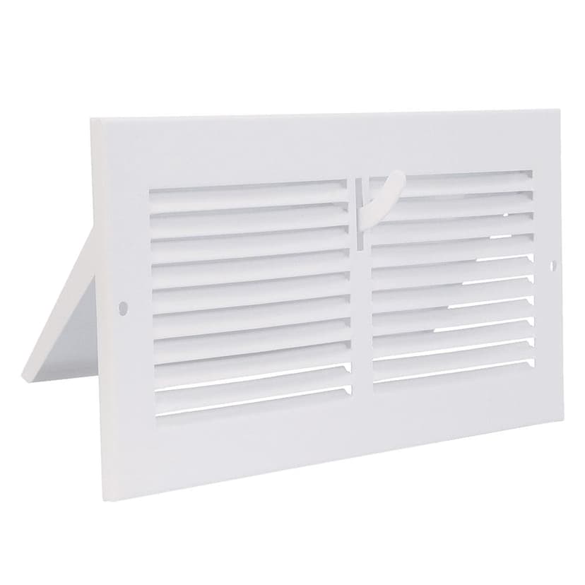 Imperial Steel Sidewall Register with Damper & Mounting Holes, White, 10 x 4-in