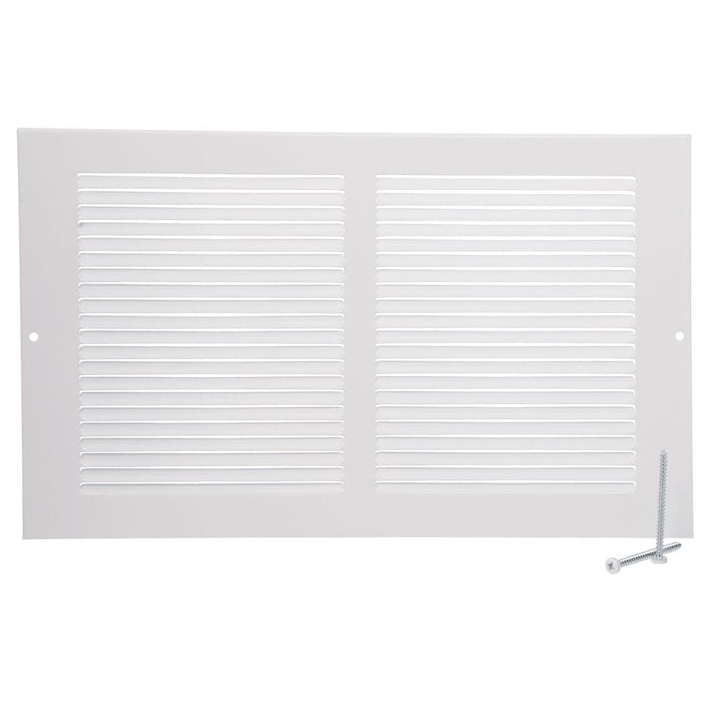 Imperial Steel Return Air Baseboard Grille For Cooling/Heating Systems, White, 14 x 8-in