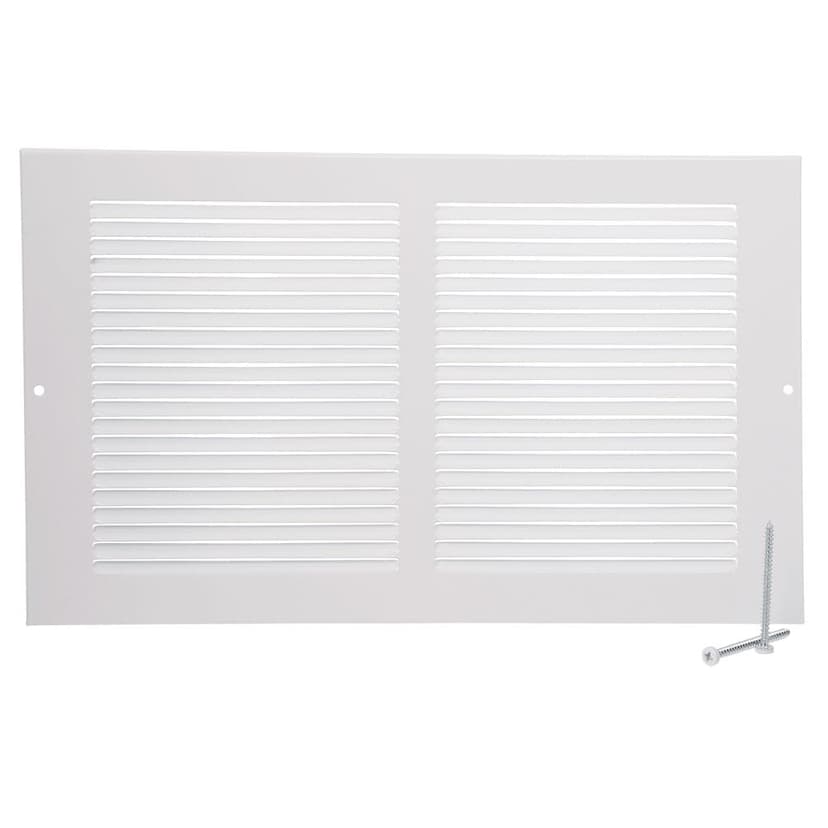 Imperial Steel Return Air Baseboard Grille For Cooling/Heating Systems, White, 14 x 8-in