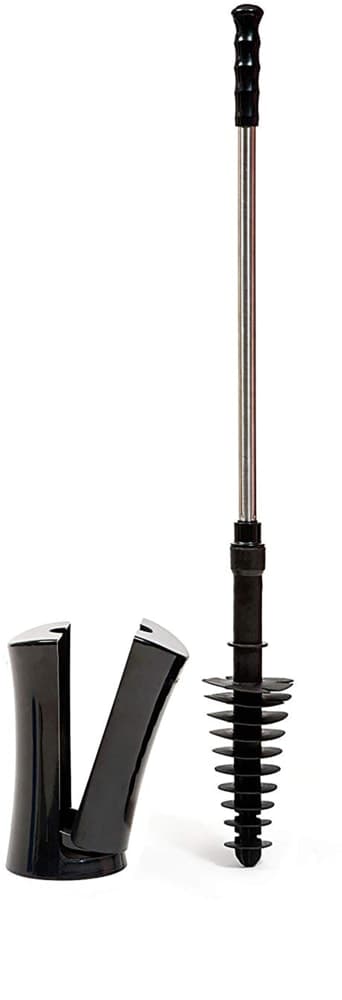 ToiletShroom Toilet Plunger with Caddy Holder, Black