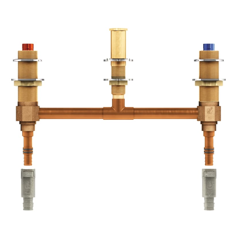 Moen M-PACT Valve M-Pact 2-Handle Roman Tub Valve with 10-in Centers, 1/2-in PEX & 1/2-in Cold Expansion PEX Adapters