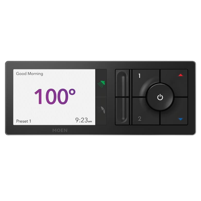 Moen U Shower Smart Home Connected Bathroom Controller, 2-Outlet Digital Wall Mounted, Matte Black