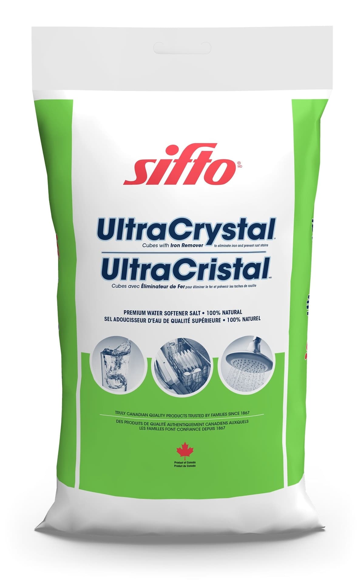 Sifto Water Softener Salt, Ultra Crystal Water Pellets, 20-kg