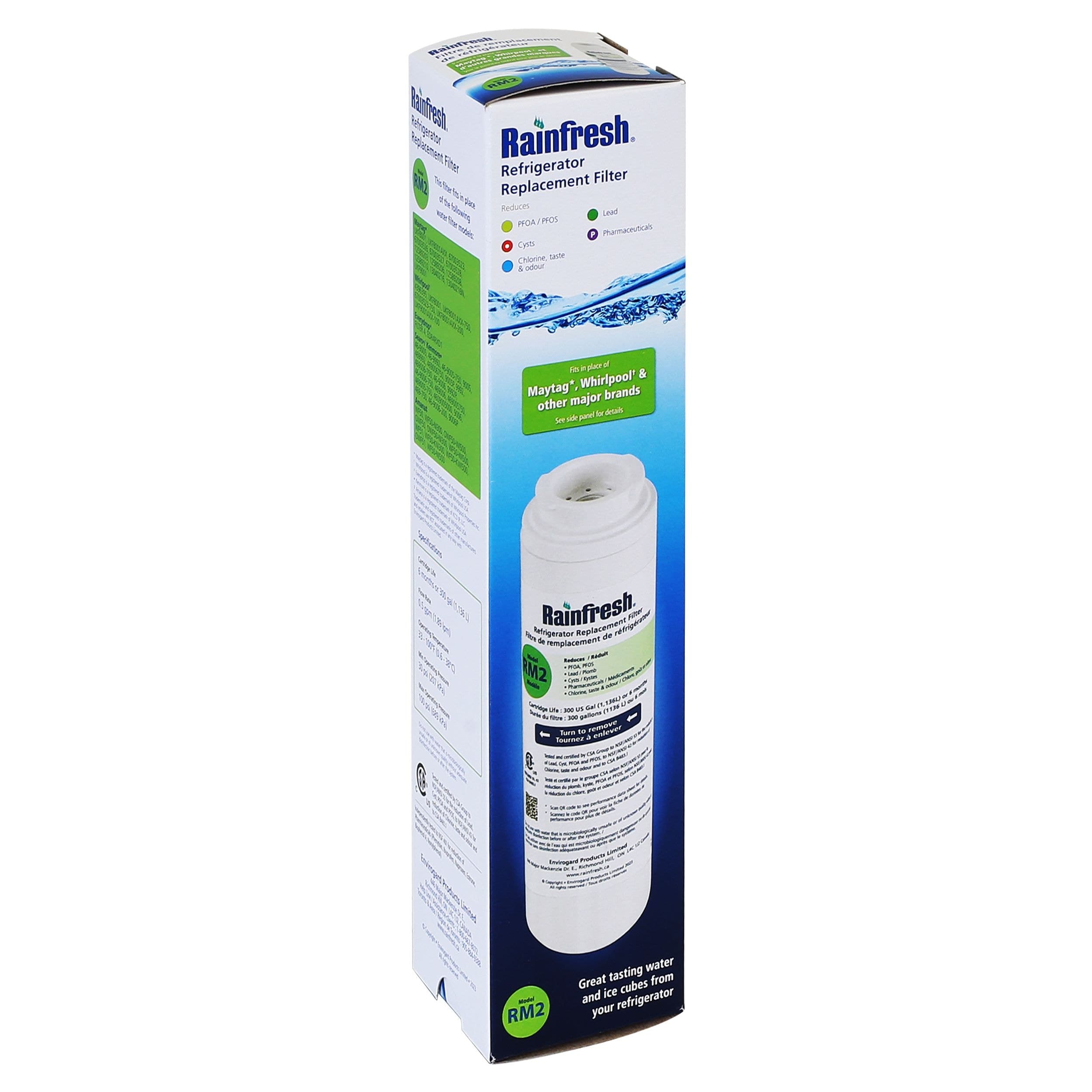 Rainfresh RM2 Fridge Filter for Whirlpool, Maytag and Amana Fridges