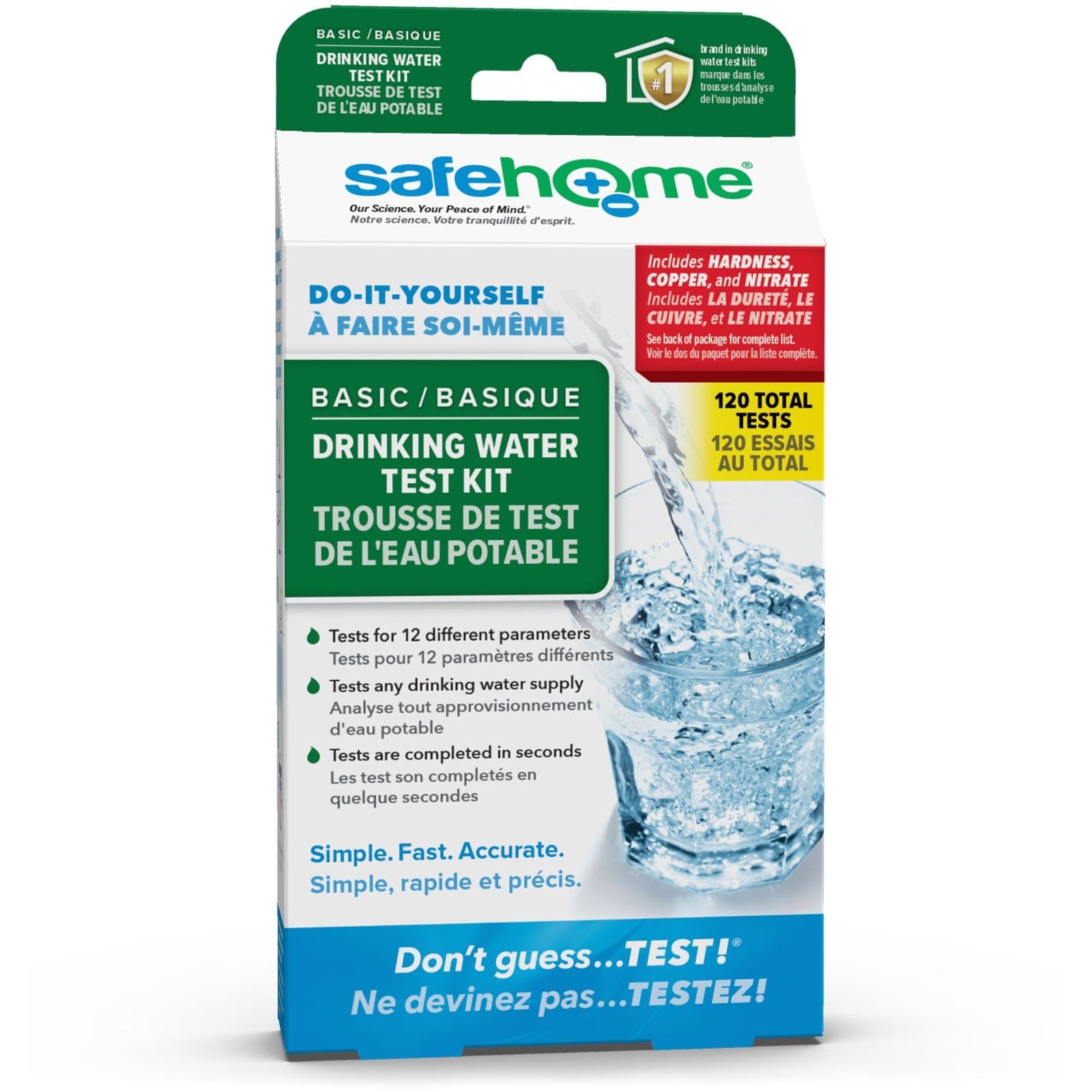 SafeHome Basic DIY Water Test Kit, Mechanical, 120 Tests