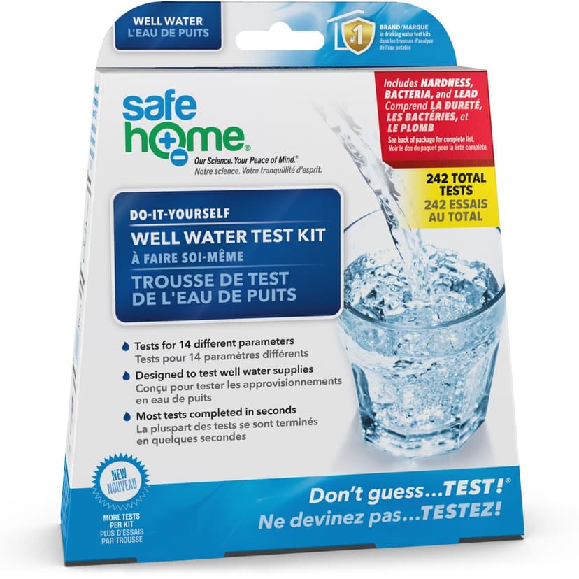 SafeHome Well Water DIY Test Kit, Mechanical, 242 Tests