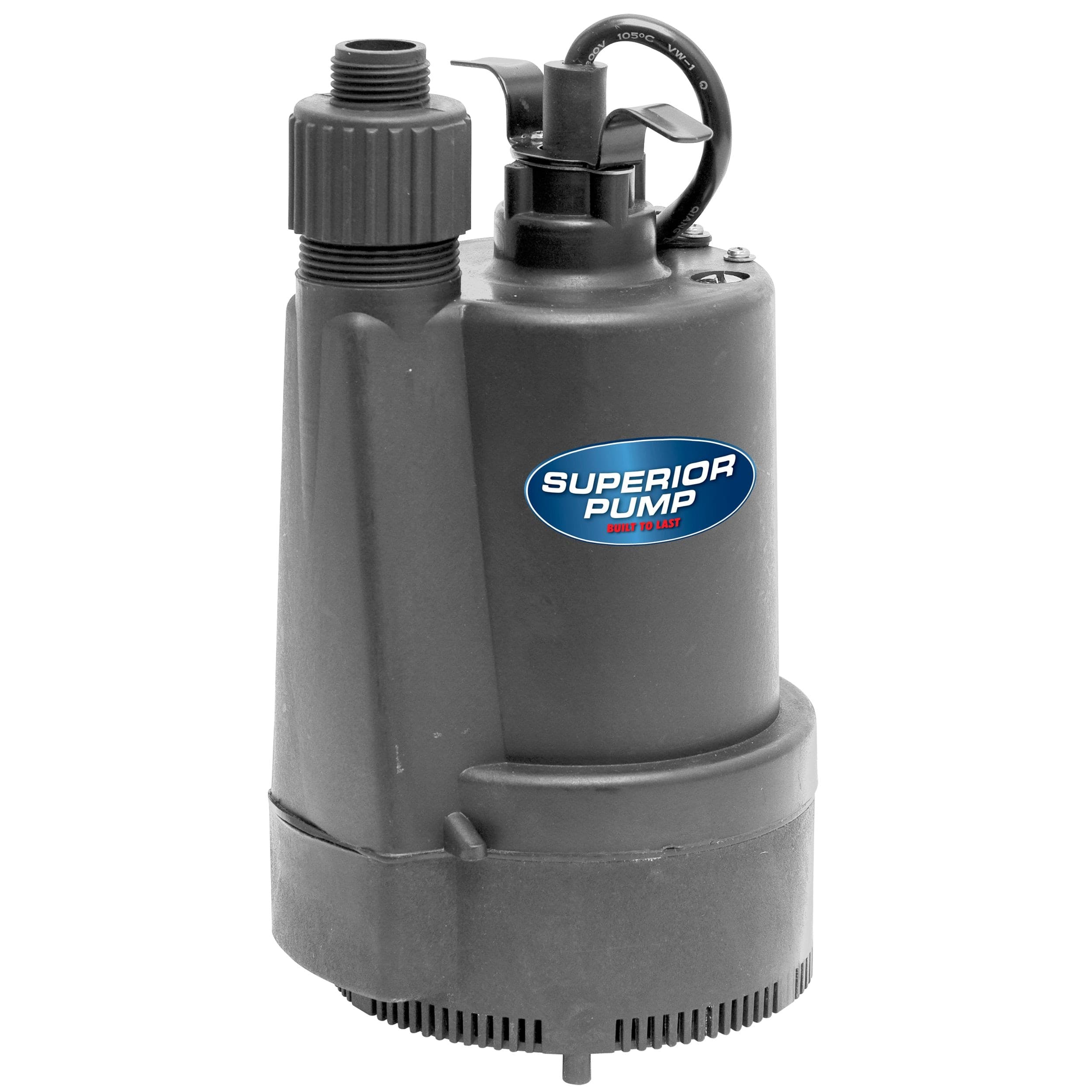 Superior 1/3-HP Thermoplastic Electric Utility Pump, 2400 gal/hour, Submersible