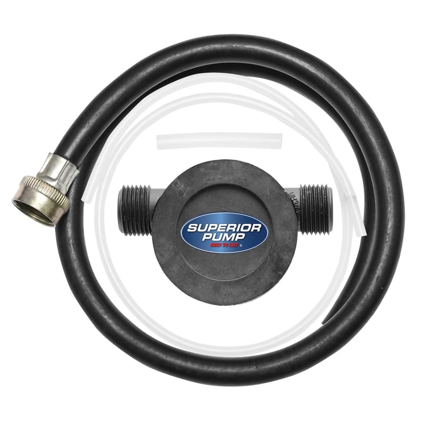 Superior Drill Pump Kit with Inlet and Outlet Hoses, 3/4-in, Manual, Plastic