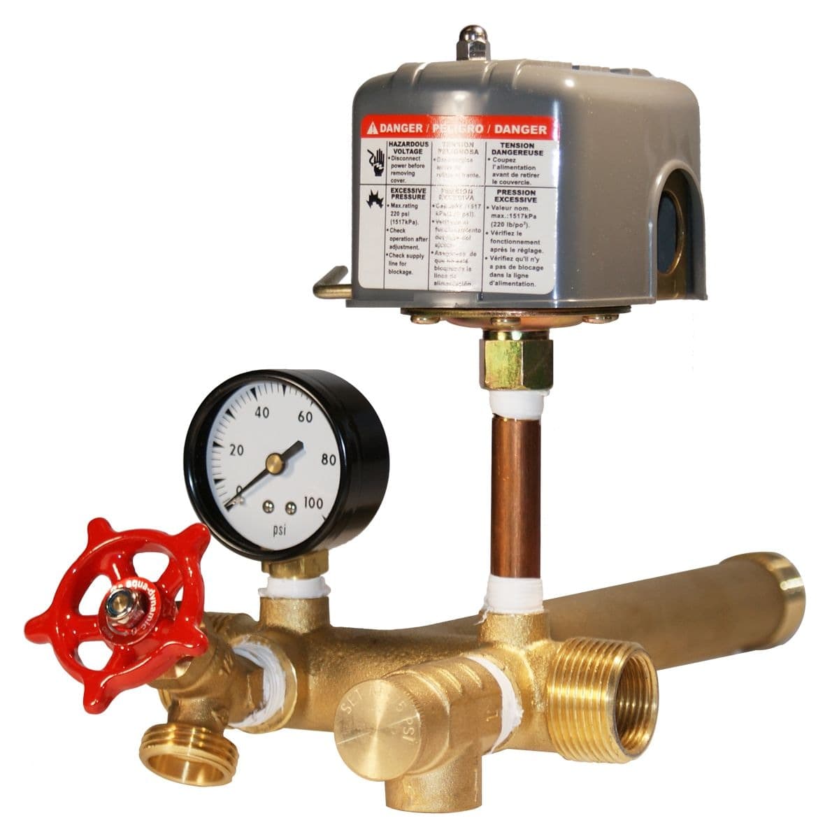 Superior Brass Connector Tee for Vertical Tanks, 1-in Connection, Brass
