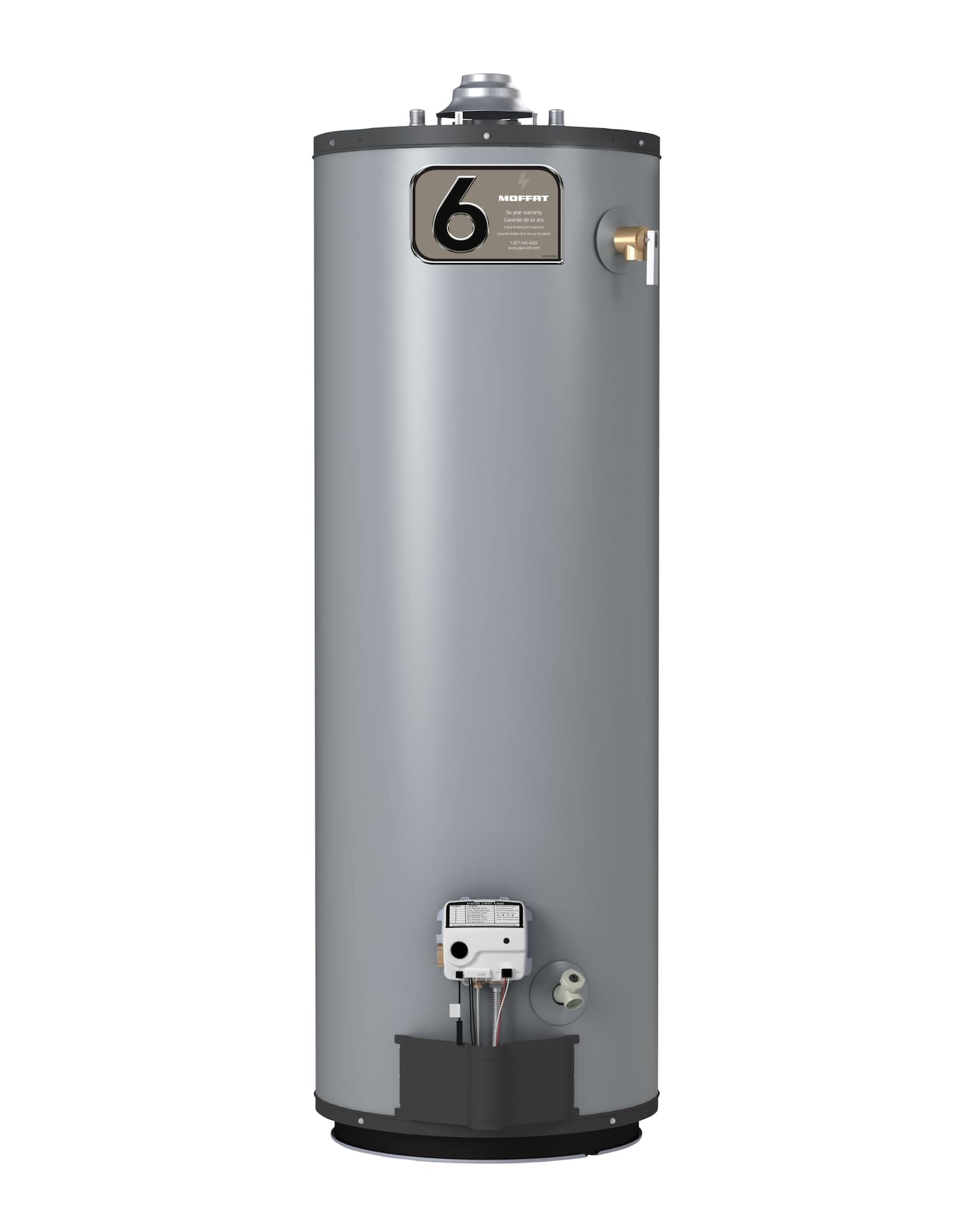 Moffat G650T40N-AV 40,000-BTU 189-L Conventional Gas Water Heater, Metallic