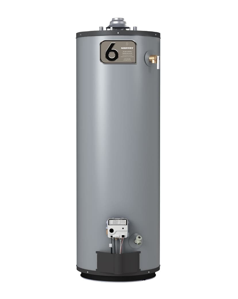 Moffat G650T40N-AV 40,000-BTU 189-L Conventional Gas Water Heater, Metallic