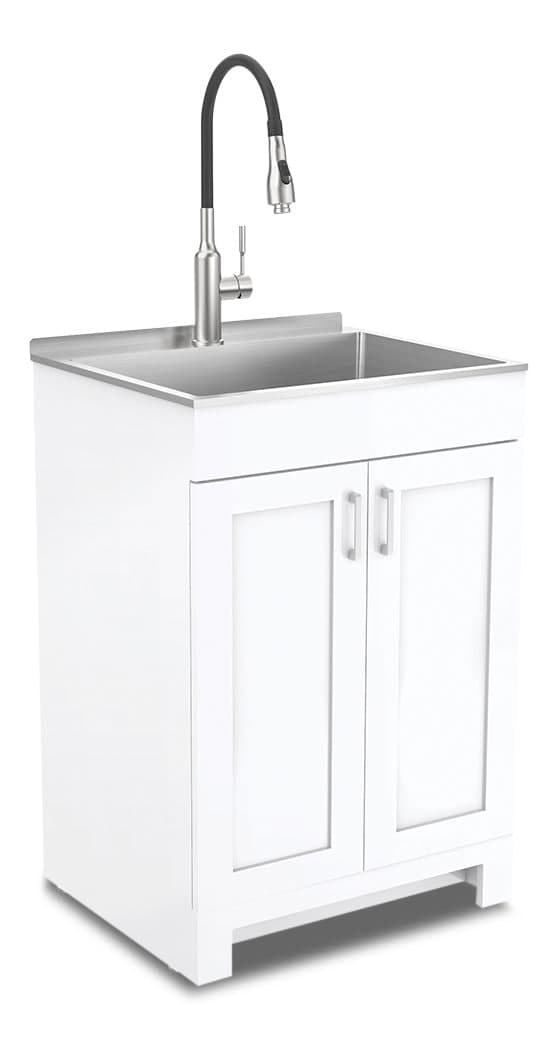 CANVAS Caplin All-In-One Laundry Cabinet, 24-in W x 20-in D x 35-in H, White