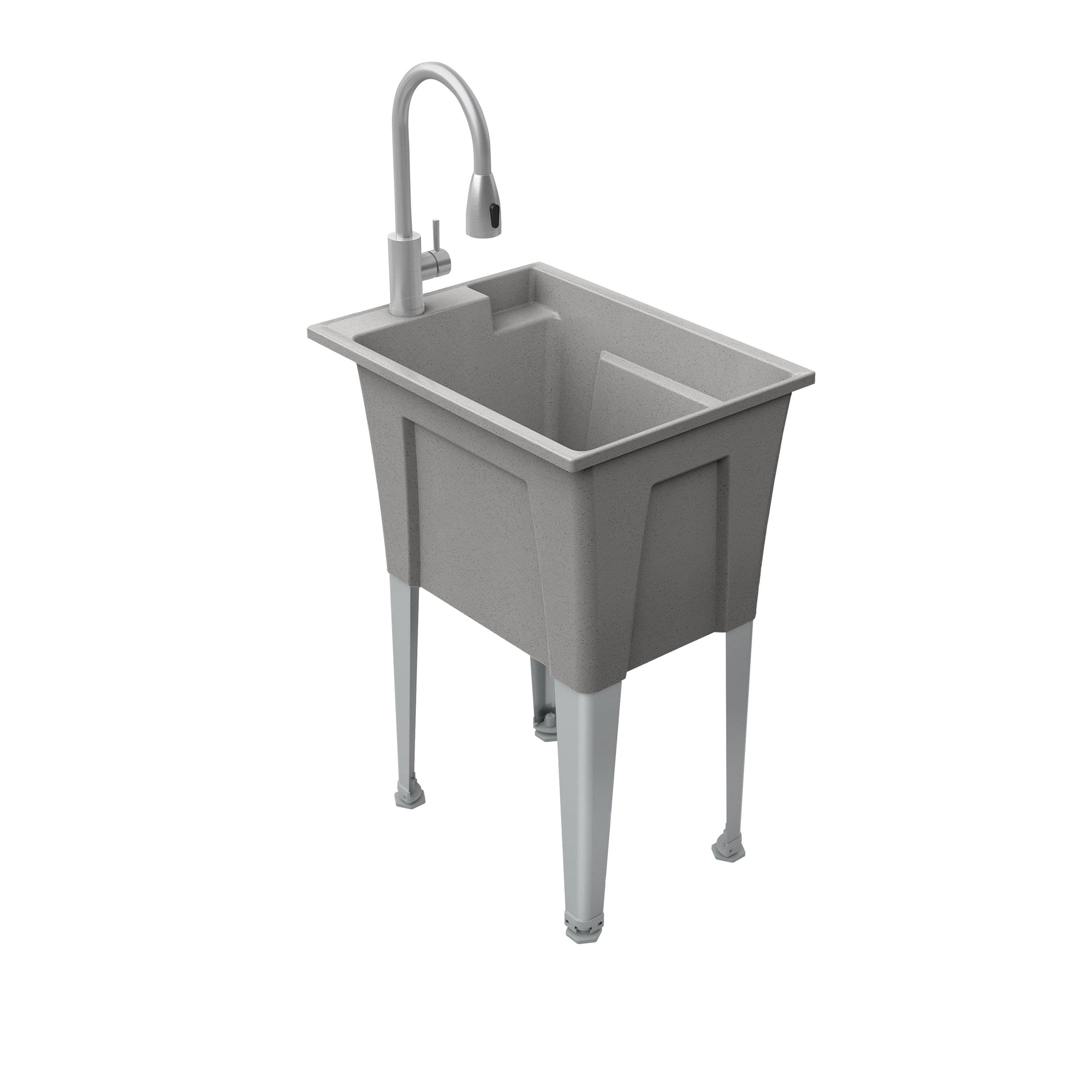 Technoform RuggedTub 18-in Heavy-Duty Black Utility Laundry Tub