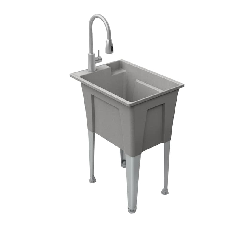 Technoform RuggedTub 18-in Heavy-Duty Black Utility Laundry Tub