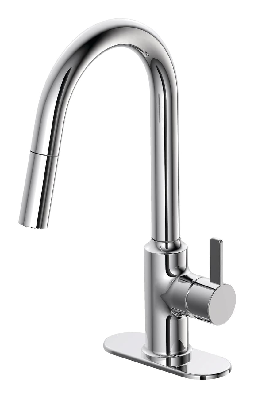 Danze 4-in Single-Handle Pull-Down Laundry Faucet, Polished Chrome
