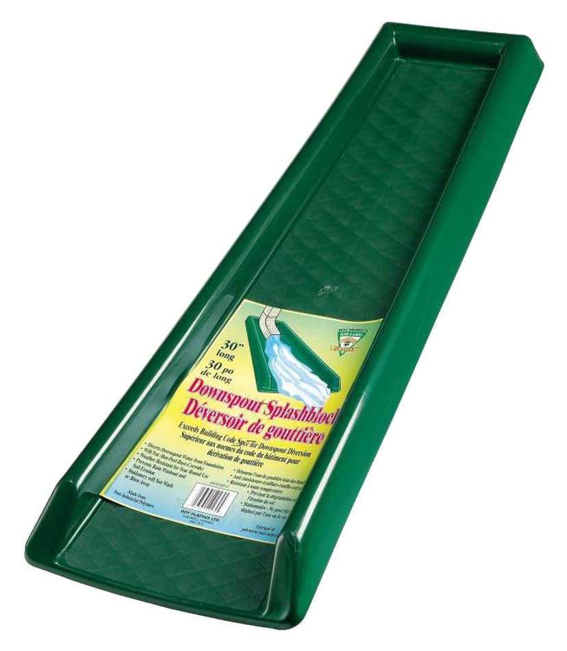 24-in Plastic Downspout Splash Block, Green